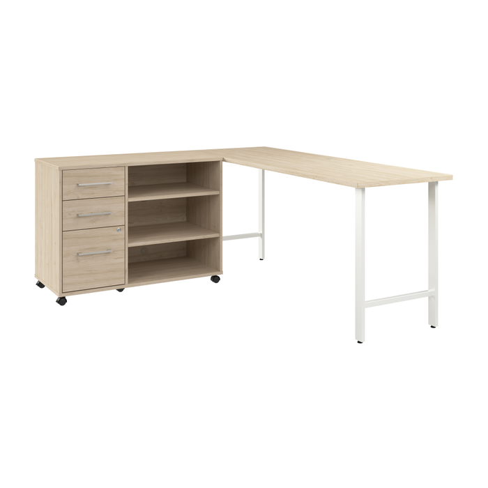 Hustle 72W x 24D Computer Desk and Storage Cabinet with Drawers and Shelves
