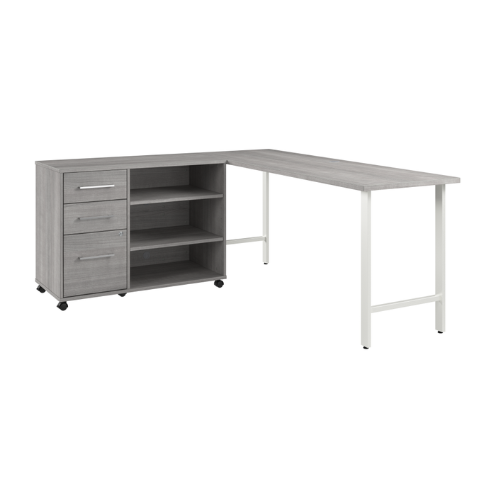 Hustle 72W x 24D Computer Desk and Storage Cabinet with Drawers and Shelves