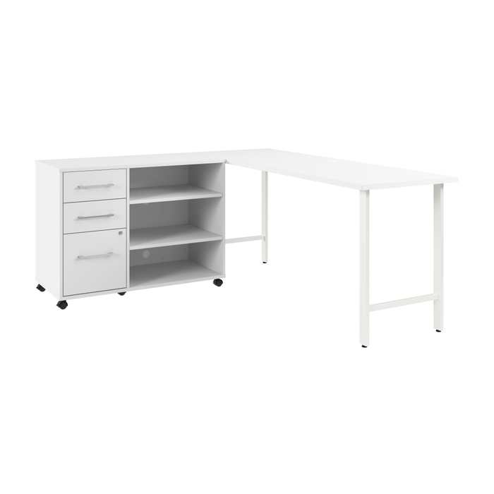 Hustle 72W x 24D Computer Desk and Storage Cabinet with Drawers and Shelves