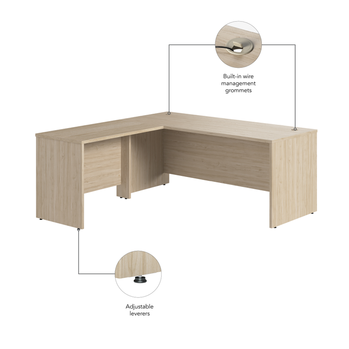 Studio C 72W x 30D L Shaped Desk with 42W Return