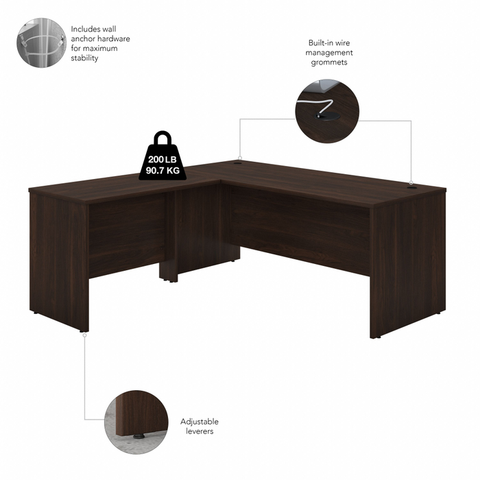 Studio C 72W x 30D L Shaped Desk with 42W Return