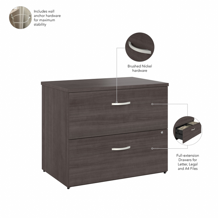 Studio C Office Storage Cabinet with Drawers and Shelves