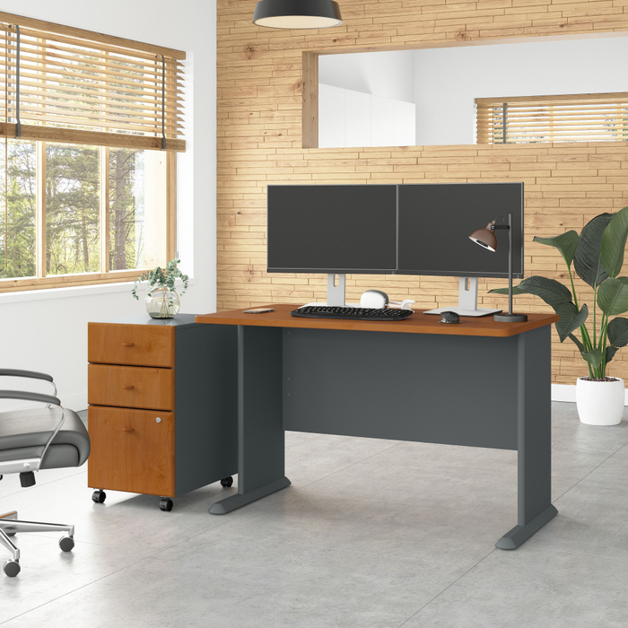 Series A 48W Desk with Mobile File Cabinet
