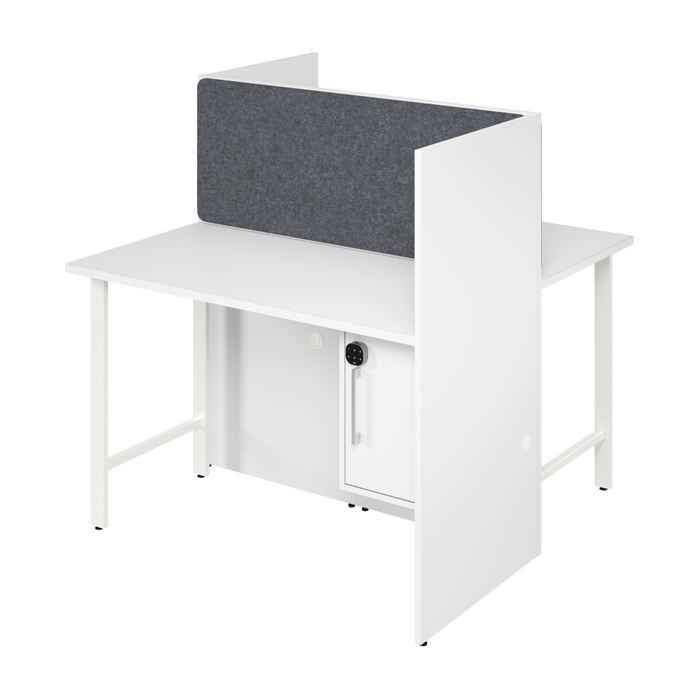Hustle 48-inch 2 Person Office Cubicles with Locking Storage and Large Tackboards