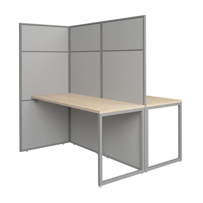 Easy Office 60W 2 Person Cubicle Desk Workstation with 66H Panels