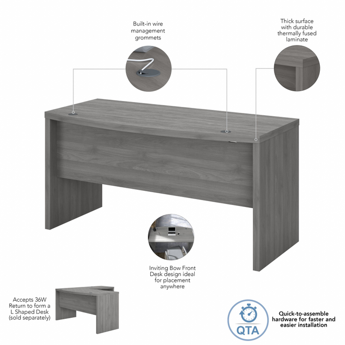 Echo 60W Bow Front Desk