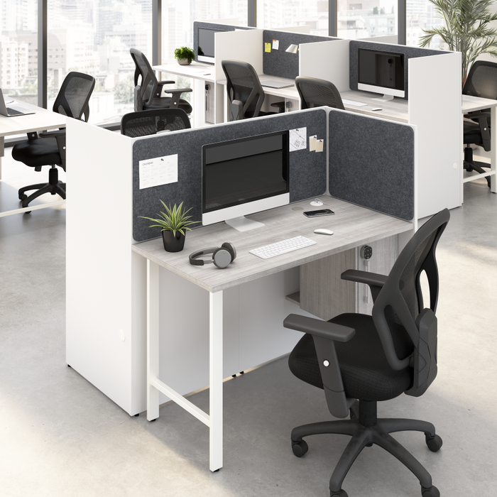 Hustle 48-inch 2 Person Office Cubicles with Locking Storage and Large Tackboards