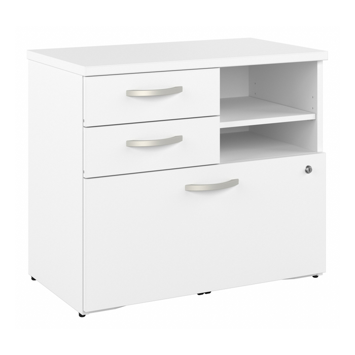 Hybrid Office Storage Cabinet with Drawers and Shelves