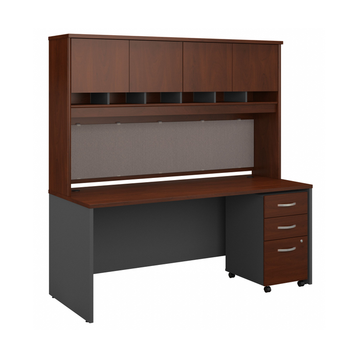 Series C 72W x 30D Office Desk with Hutch and Mobile File Cabinet
