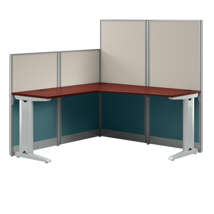 Office in an Hour 65-inch L Shaped Cubicle Desk