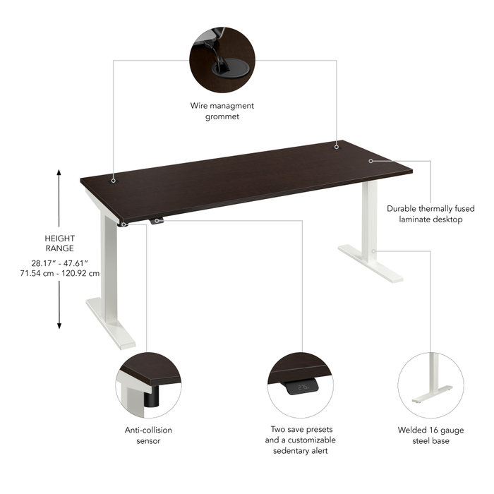Move 40 Series 72W x 30D Electric Height Adjustable Standing Desk
