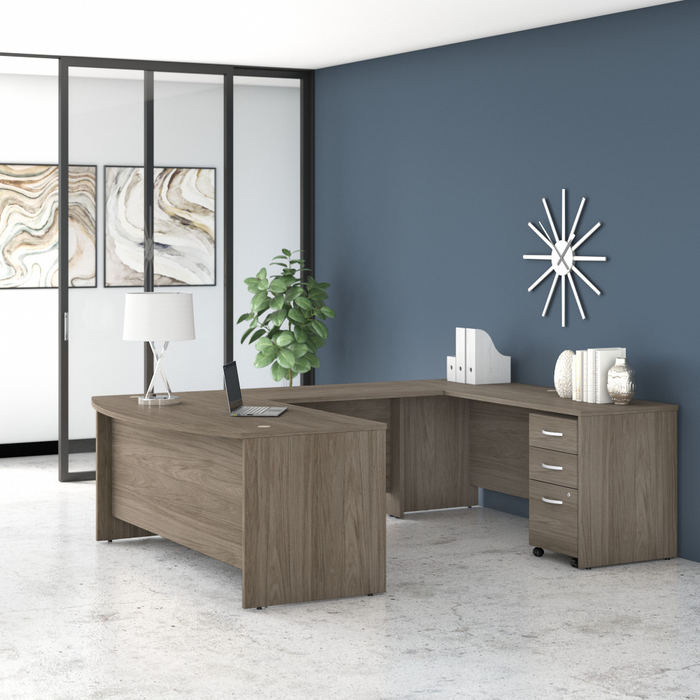 Studio C 72W x 36D U Shaped Desk with Mobile File Cabinet