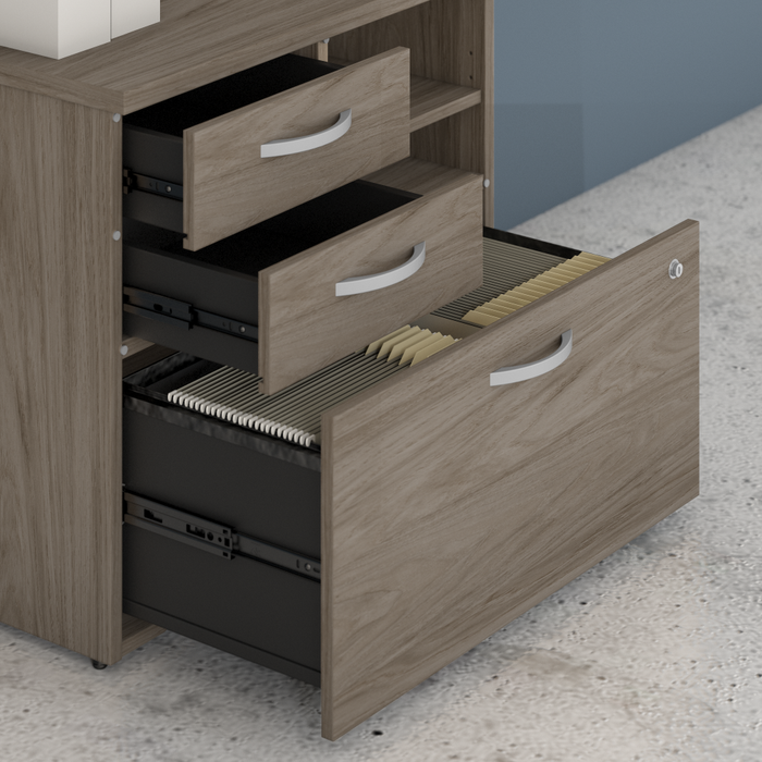 Hybrid Office Storage Cabinet with Drawers and Shelves
