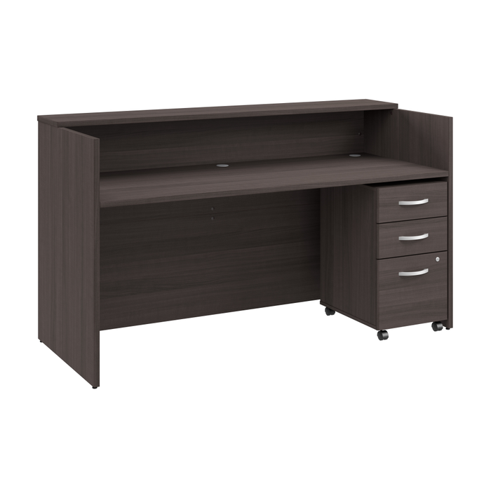 Arrive 72W x 30D Reception Desk with Shelf and Mobile File Cabinet