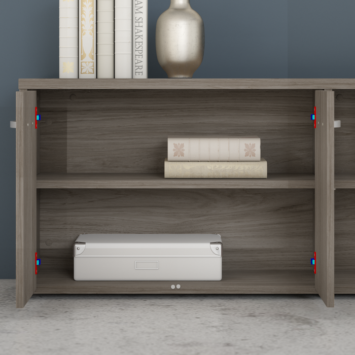 Studio C Low Storage Cabinet with Doors and Shelves