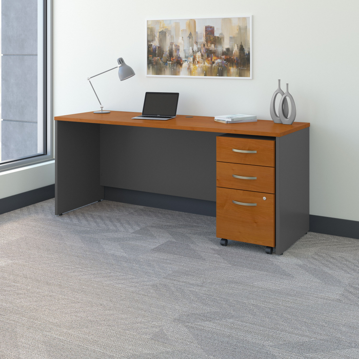 Series C 72W x 24D Office Desk with Mobile File Cabinet