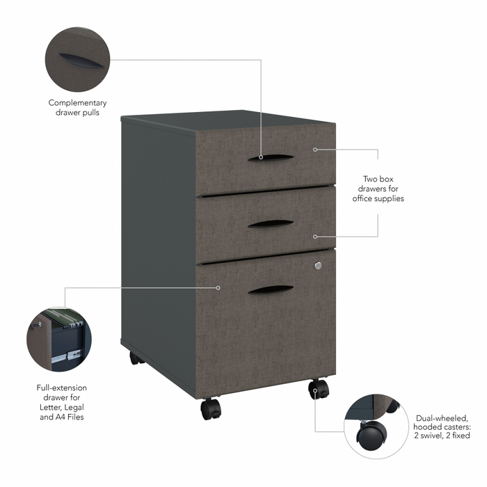 Series A 3 Drawer Mobile File Cabinet