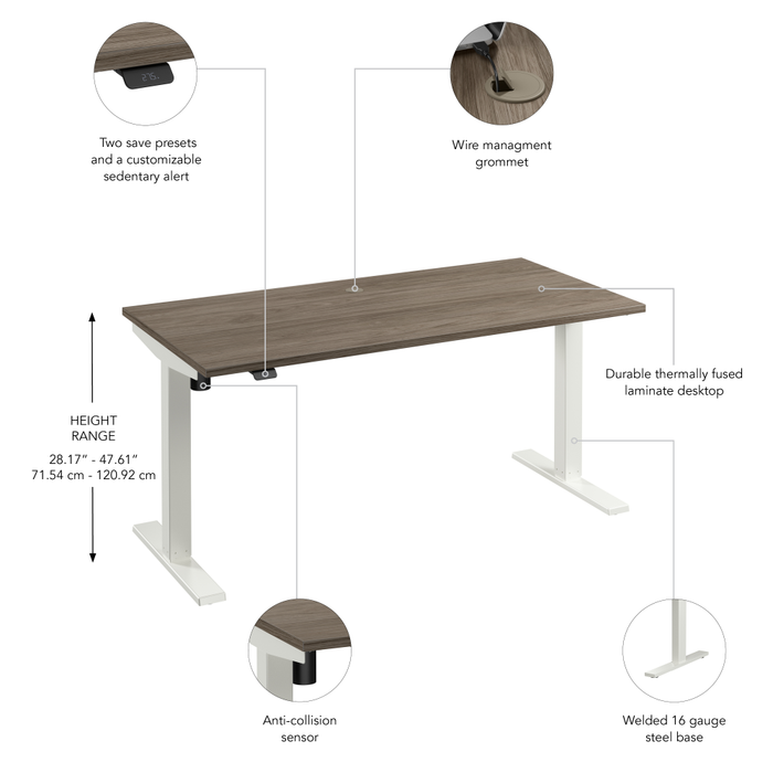 Move 40 Series 60W x 30D Electric Height Adjustable Standing Desk