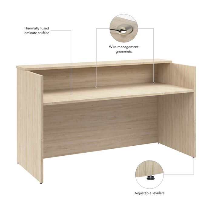 Arrive 72W x 30D Reception Desk with Shelf