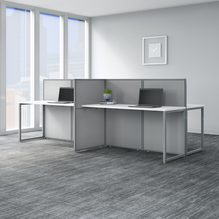 Easy Office 60W 4 Person Cubicle Desk Workstation with 45H Panels