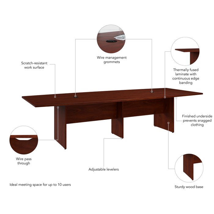 120-inch Office Conference Table with Wood Base