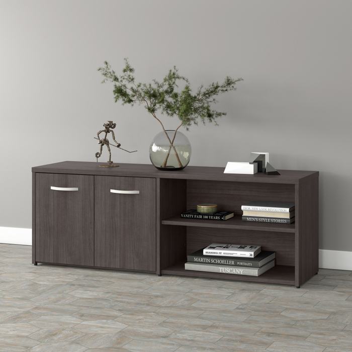 Studio A Low Storage Cabinet with Doors and Shelves