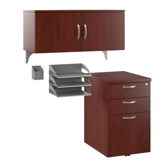 Office in an Hour Cubicle Storage with Cabinet, Drawers, Paper Tray, and Pencil Holder