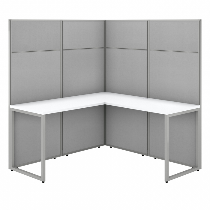 Easy Office 60W L Shaped Cubicle Desk Workstation with 66H Panels