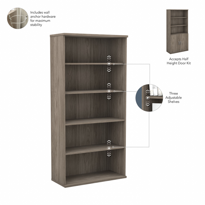 Studio C Tall 5 Shelf Bookcase