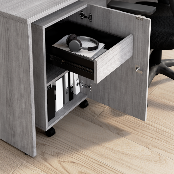 Assure Mobile File Cabinet with Drawer, Door, and Keypad Lock