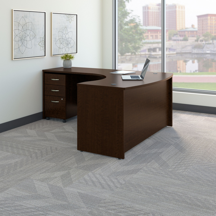 Series C Left Handed L Shaped Desk with Mobile File Cabinet