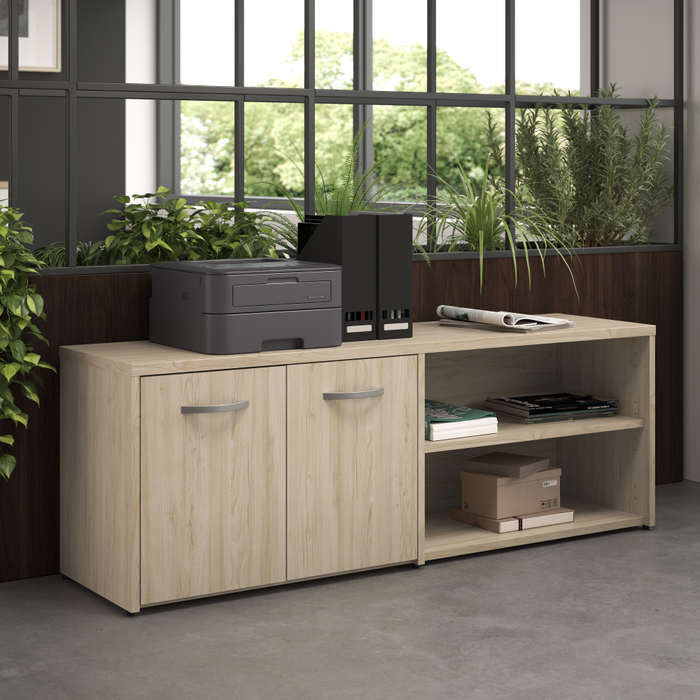 Studio C Low Storage Cabinet with Doors and Shelves