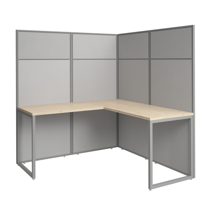Easy Office 60W L Shaped Cubicle Desk Workstation with 66H Panels