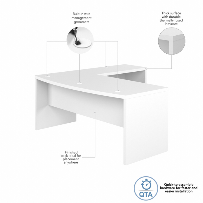 Echo 72W Bow Front L Shaped Desk
