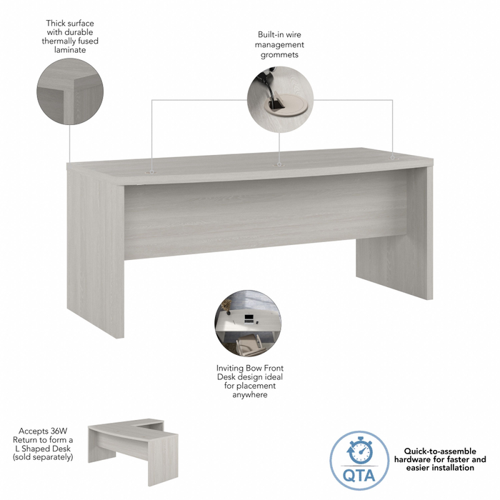 Echo 72W Bow Front Desk