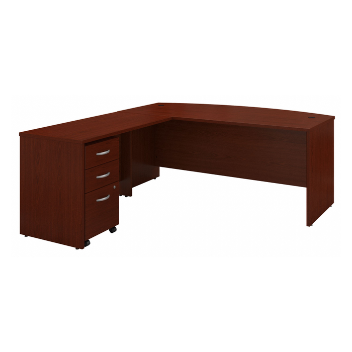 Series C 72W Bow Front L Shaped Desk with 48W Return and Mobile File Cabinet