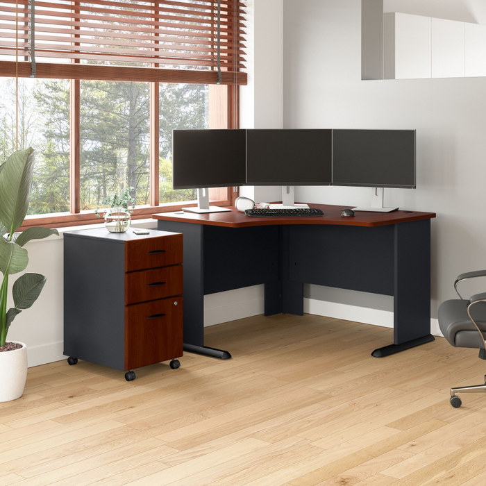 Series A 48W Corner Desk with Mobile File Cabinet