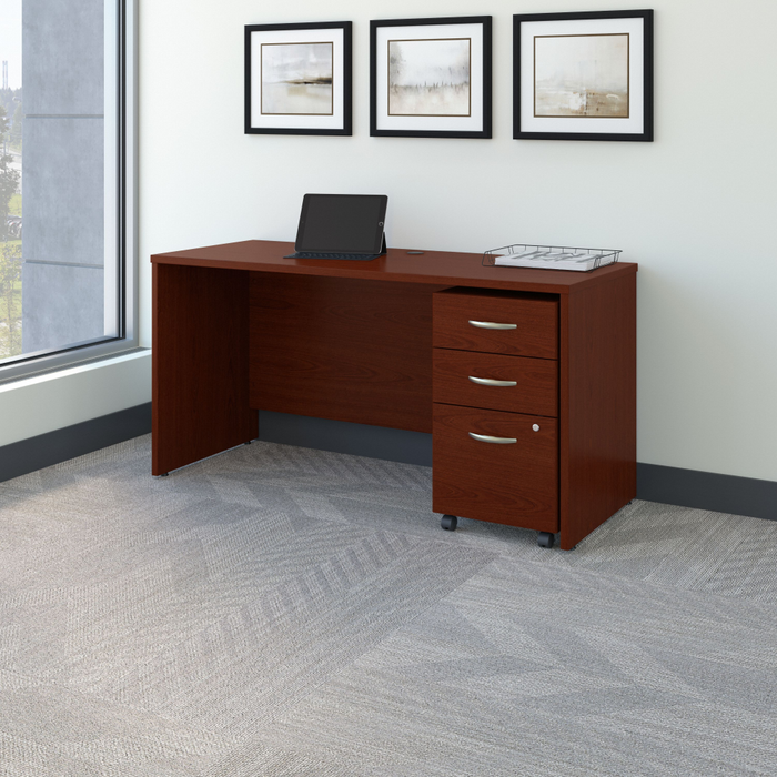 Series C 60W x 24D Office Desk with Mobile File Cabinet