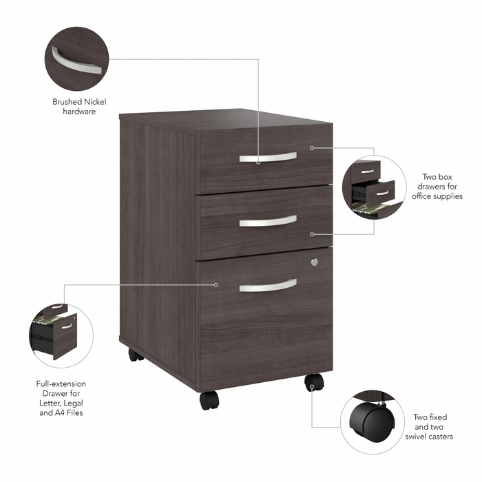 Studio C 3 Drawer Mobile File Cabinet