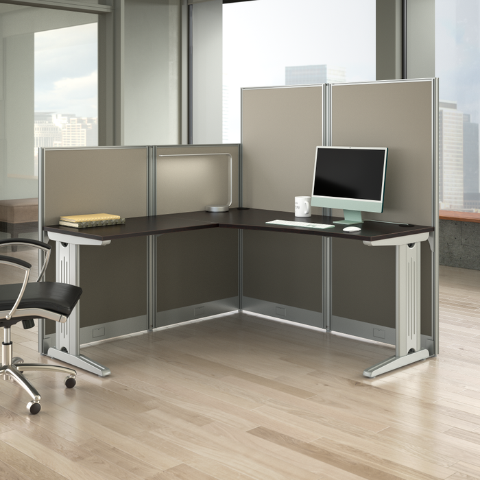 Office in an Hour 65-inch L Shaped Cubicle Desk