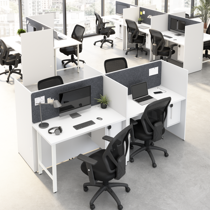 Hustle 60-inch 2 Person Office Cubicles with Locking Storage and Large Tackboards