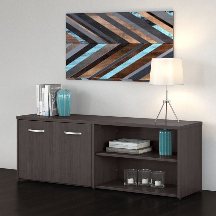 Studio C Low Storage Cabinet with Doors and Shelves