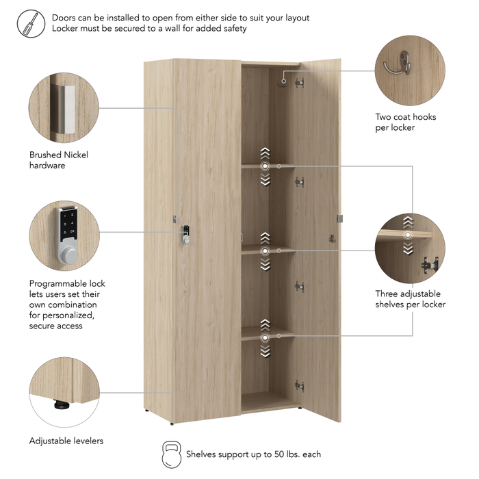 Assure Single Tier 2 Door Storage Locker with Keypad Locks