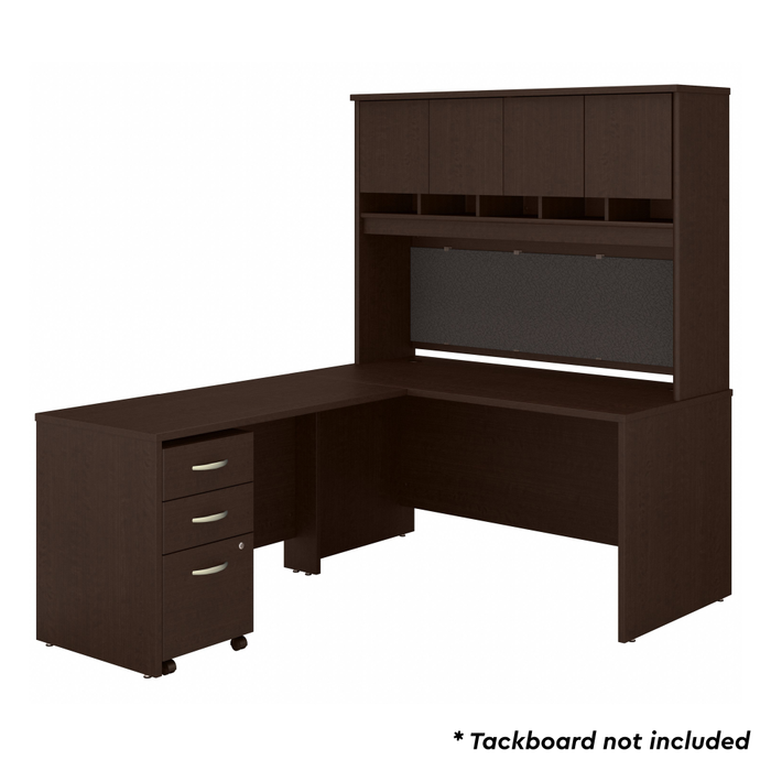 Series C 60W L Shaped Desk with Hutch and Mobile File Cabinet