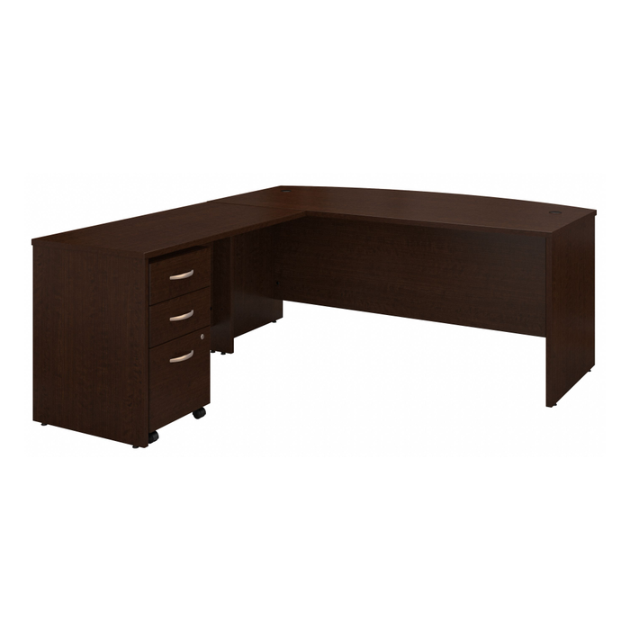 Series C 72W Bow Front L Shaped Desk with 48W Return and Mobile File Cabinet