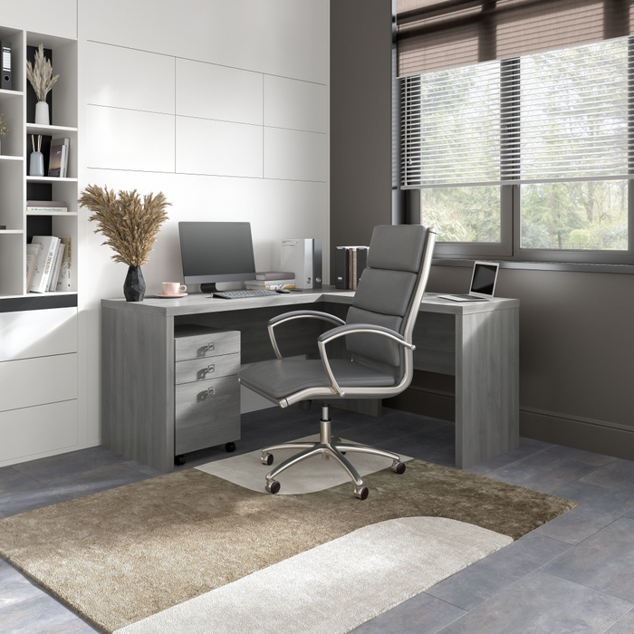 Echo L Shaped Desk with Mobile File Cabinet