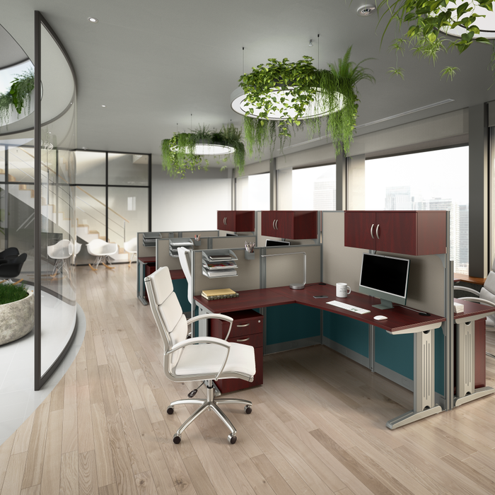 Office in an Hour 65-inch L Shaped Cubicle Desk