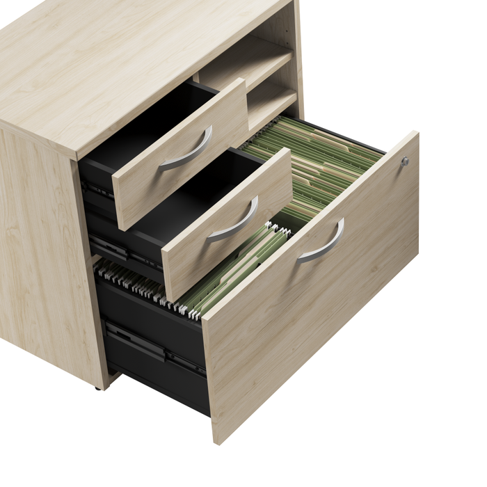 Studio C Office Storage Cabinet with Drawers and Shelves