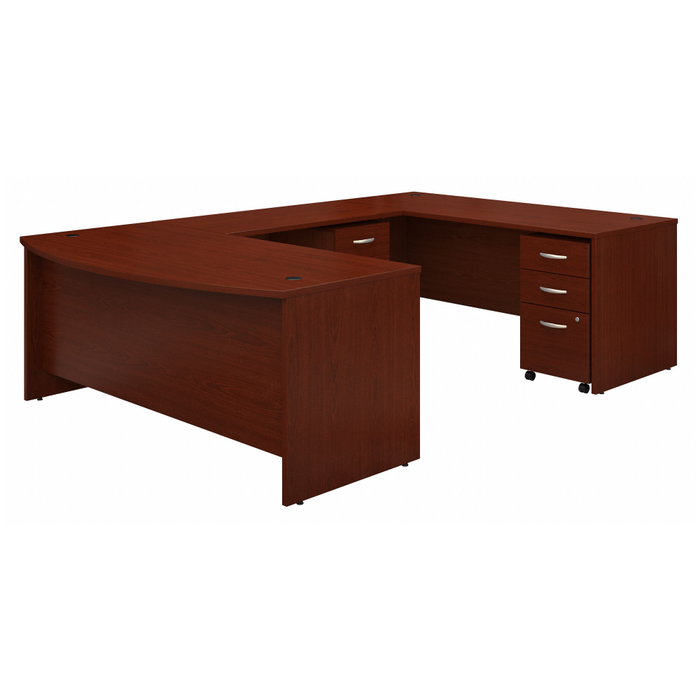 Series C 72W x 36D Bow Front U Shaped Desk with Mobile File Cabinets