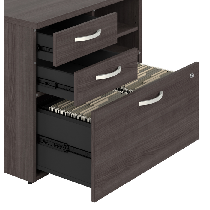 Hybrid Office Storage Cabinet with Drawers and Shelves